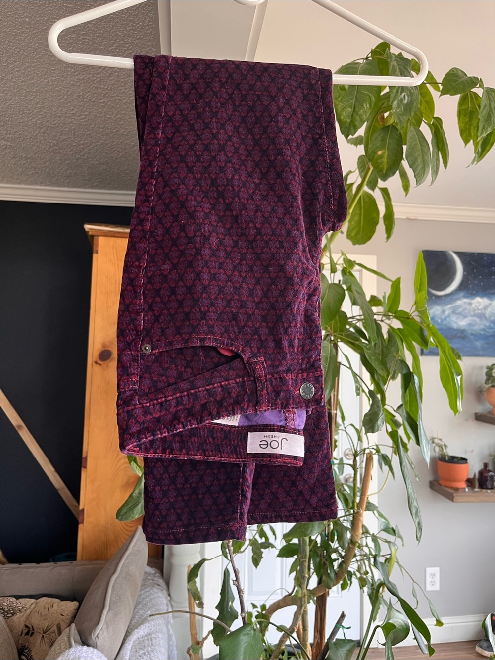 Joe Fresh Purple and Black Patterned Pants